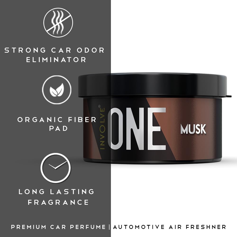 Involve Your Senses One Musk Organic Car Perfume, Involve Your Senses Strong Fiber Air Freshener to Freshen'up Your Car - IONE01-40 g,Car Accessories interior car perfumes and fresheners