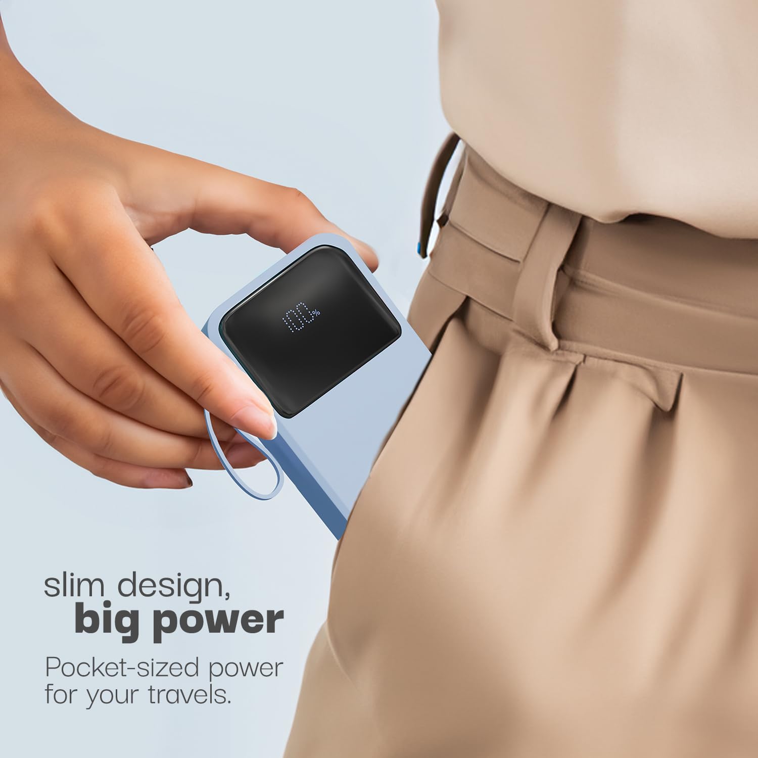 Lifelong Electronics 20000mAh 22.5W Fast Charging Power Bank | 3 Inputs (1 Built-in USB A Cable + 1 C + 1 Lightning Port) & 6 Outputs (3 Built-in Cables + 1 C + 2 A Port) | Small Pocket Size Powerbank