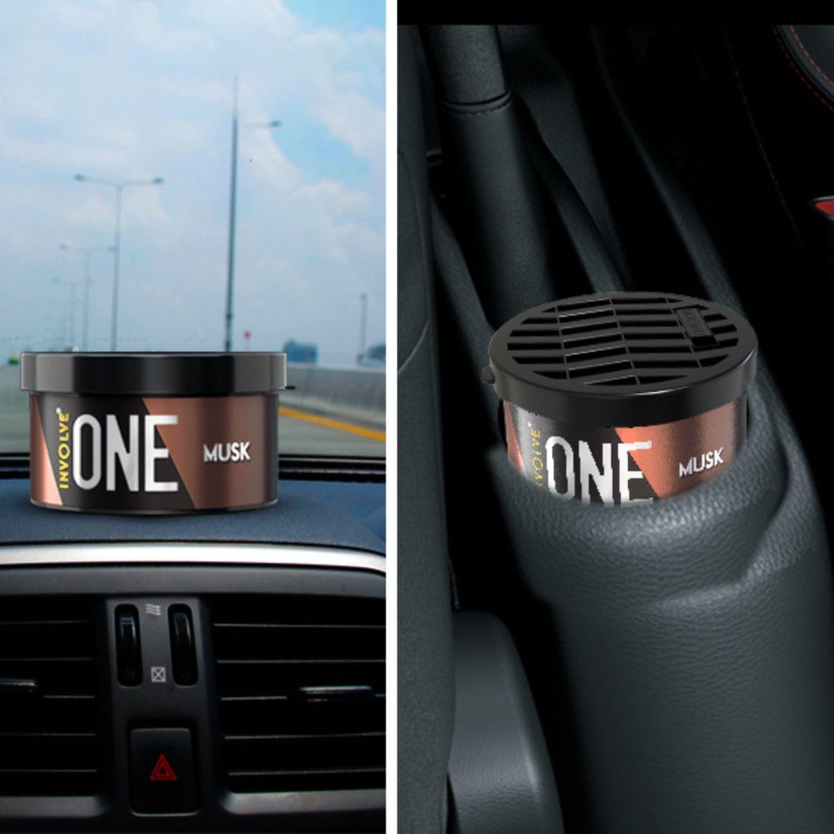 Involve Your Senses One Musk Organic Car Perfume, Involve Your Senses Strong Fiber Air Freshener to Freshen'up Your Car - IONE01-40 g,Car Accessories interior car perfumes and fresheners