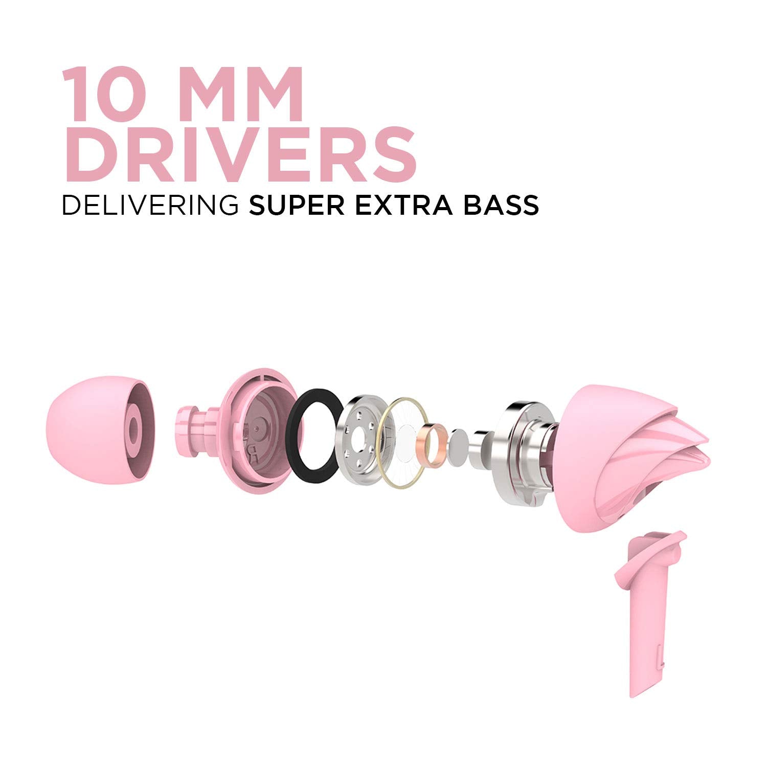 Boat BassHeads 100 in-Ear Headphones with Mic (Black)
