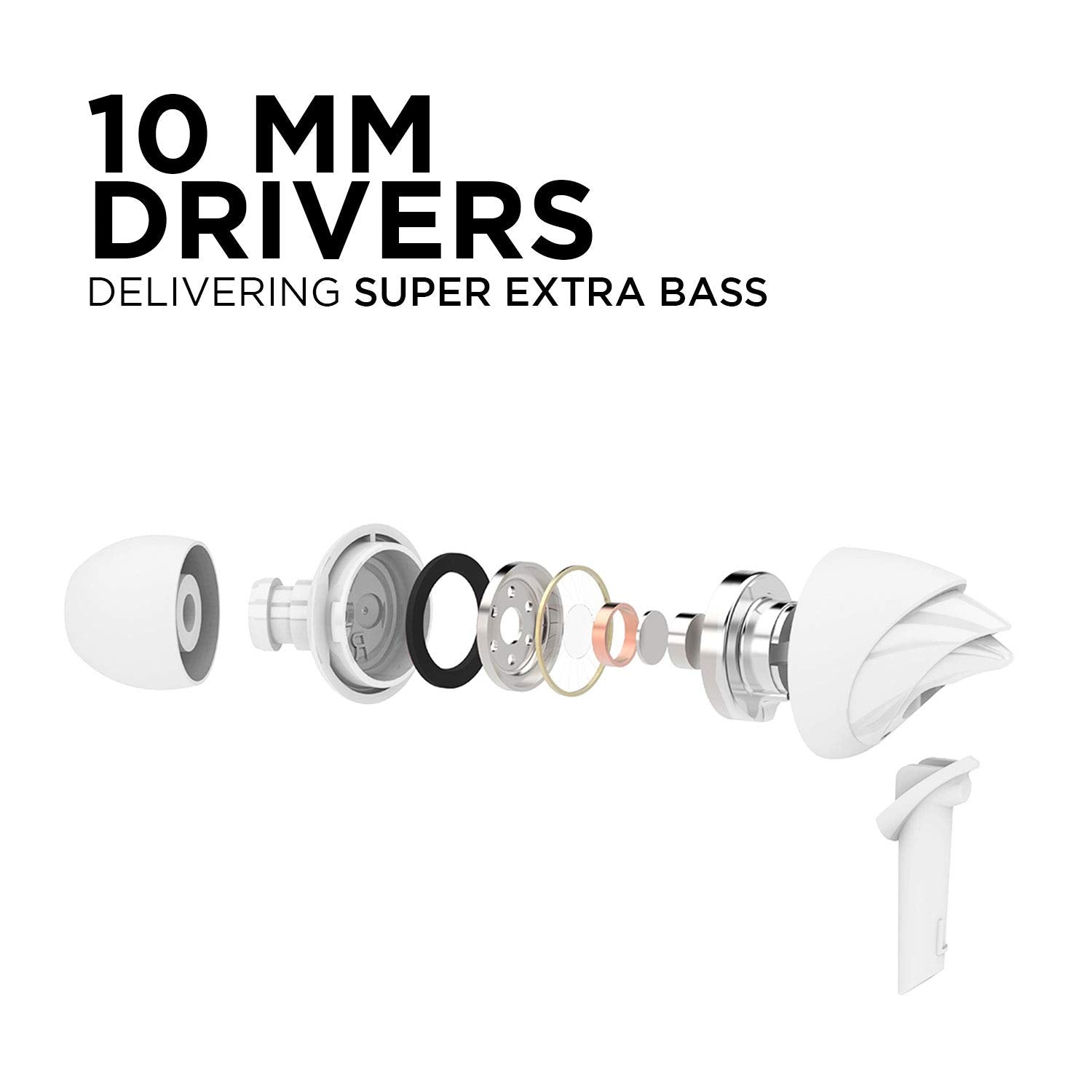 Boat BassHeads 100 in-Ear Headphones with Mic (Black)
