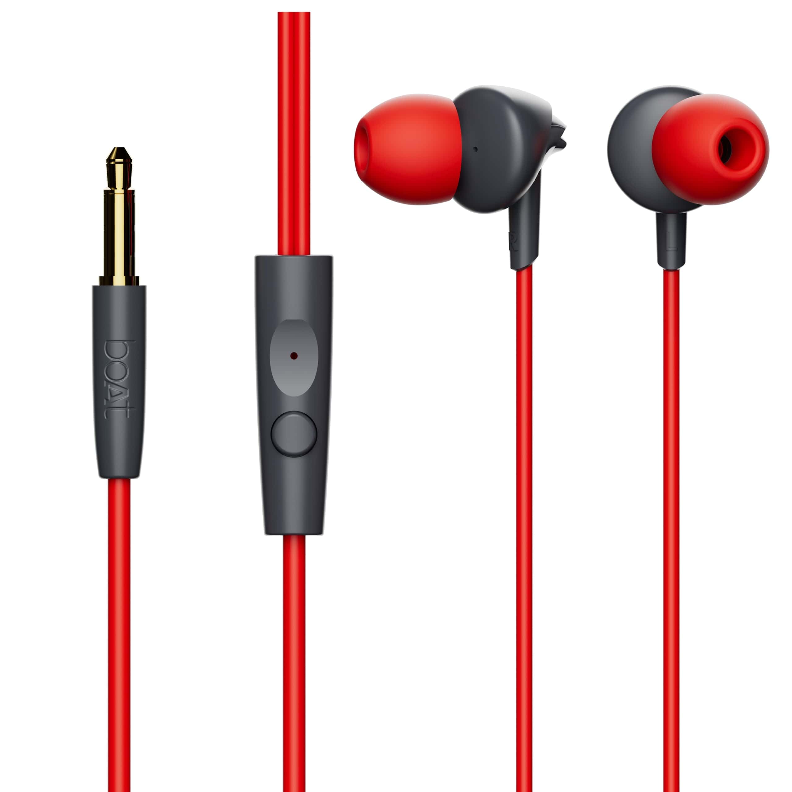 Boat BassHeads 100 in-Ear Headphones with Mic (Black)