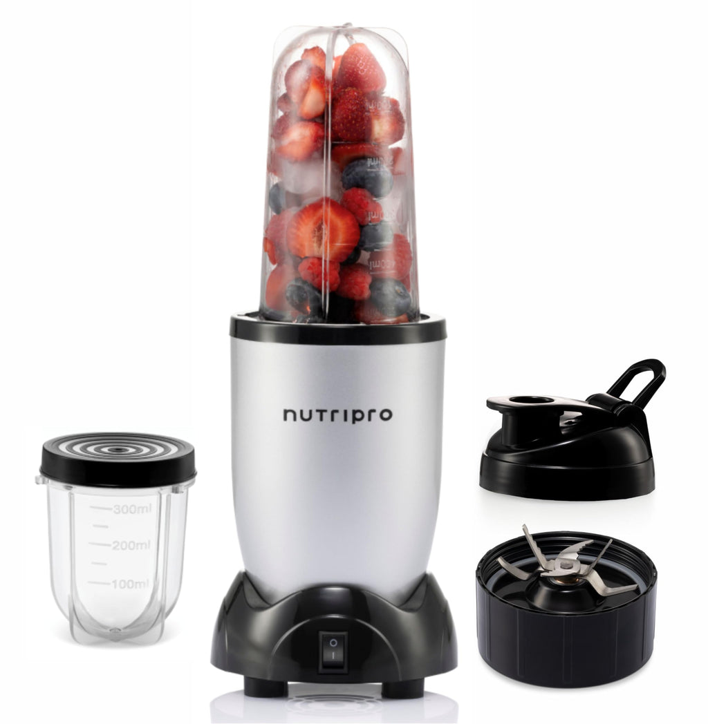 NutriPro Juicer Mixer Grinder - Smoothie Maker - 500 Watts (3 Jars & 2 Blades, Silver) - 2 Year Warranty