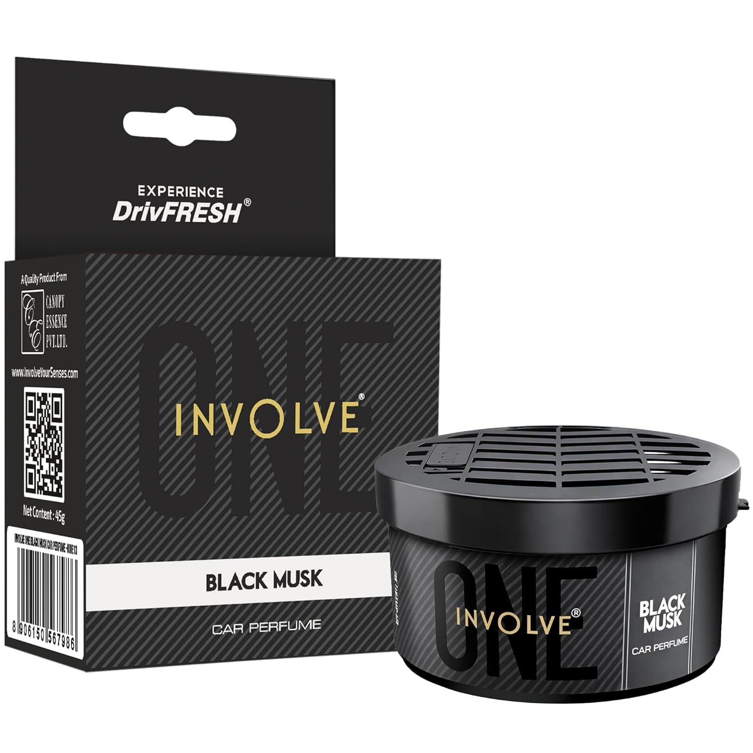 Involve Your Senses One Musk Organic Car Perfume, Involve Your Senses Strong Fiber Air Freshener to Freshen'up Your Car - IONE01-40 g,Car Accessories interior car perfumes and fresheners