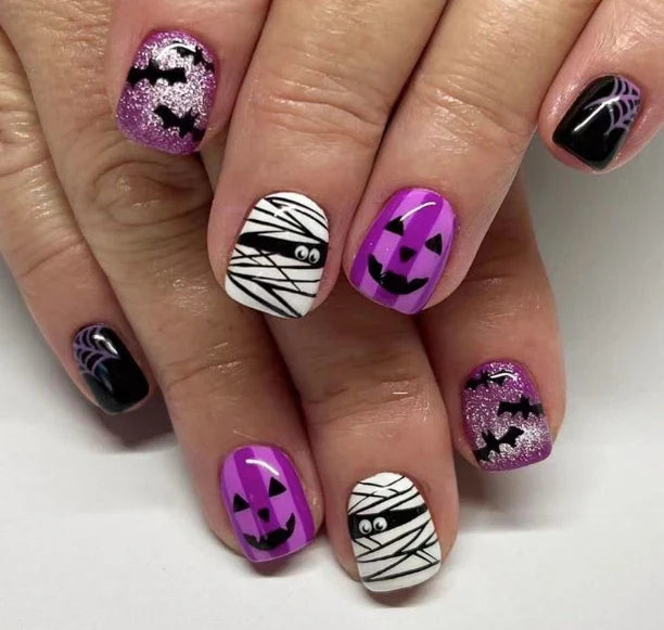 Black Halloween Press-on Nails