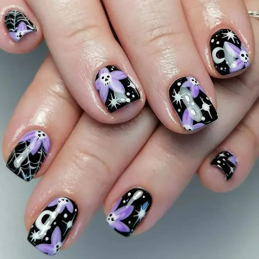 Black Halloween Press-on Nails